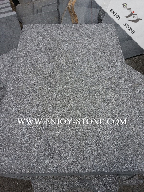 G684 Black Granite Bushhammered Finish Tiles&Slabs,Fuding Black Granite Floor Covering,Granite French Pattern,Granite Wall Tiles