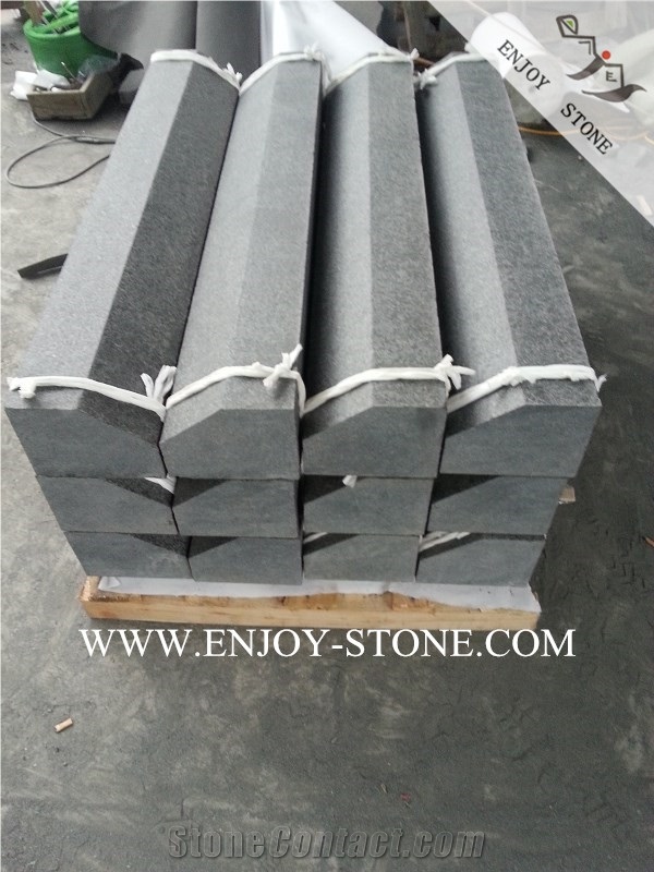 G684 Black Pearl Basalt Kerbstones,Flamed Road Side Stone,Fuding Black Kerbs/Curbs