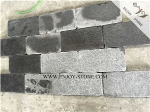 G684 China Black Basalt,Black Pearl,Fuding Black Flamed and Tumbled Pavers,Cube Stone,Floor Covering,Paving Sets