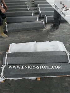 G684 China Black Basalt,Fuding Black Pearl Flamed Kerbstone,Road Side Curbstone,Black Basalt Kerbs