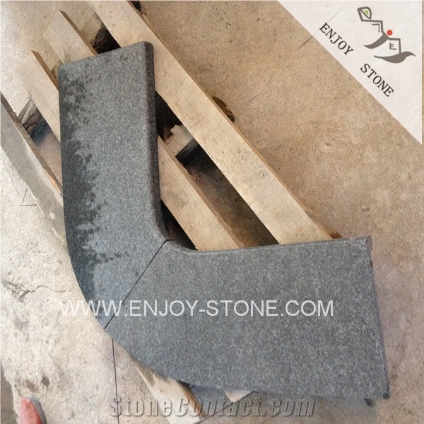 G684 Flamed Pearl Black Basalt Swimming Pool Tiles,Rebated Pool Coping,Bullnose Edging Pool Pavers and Corner,Drop Face Pool Coping