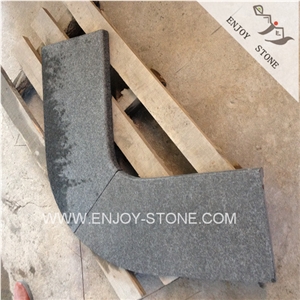 G684 Flamed Pearl Black Basalt Swimming Pool Tiles,Rebated Pool Coping,Bullnose Edging Pool Pavers and Corner,Drop Face Pool Coping
