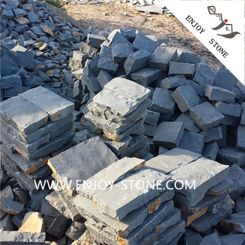 G685 Zhangpu Black Basalt Cobble Stone,Zhangpu Black Basalt Cobblestone,Cubestone for Patio, G685 Black Basalt, Garden Stepping,Paving Stone Basalt