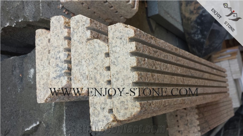 Grooved Tiles G682 Golden Yellow,Golden Rust, Rustic Yellow , Golden Granite,Yellow Granite,Grooved Tile/Cut to Size, Slabs/Flooring/Walling/Pavers/Granite Pillar