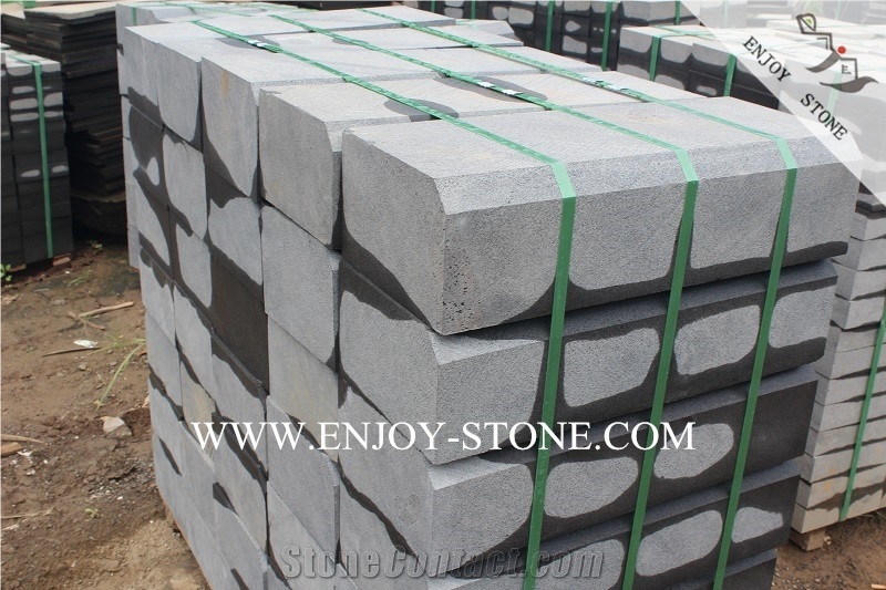 Hainan Black Basalt Kerbstone,Hn Black Basalto Curbs,Road Side Stone,Curbstone in Machine Cut/Sawn Cut for Road, Bevel Edge Curbs