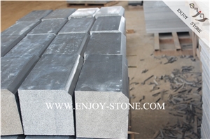 Hainan Black Basalt Kerbstone,Honed and One Long Side Beveled Road Side Stone,China Black Basalto Curbstone