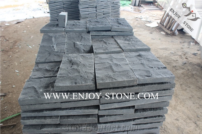 Hainan Black Bluestone with Catpaws/Wall Cladding Stone, Mushroom/Natural Split Surface Hn Basalto