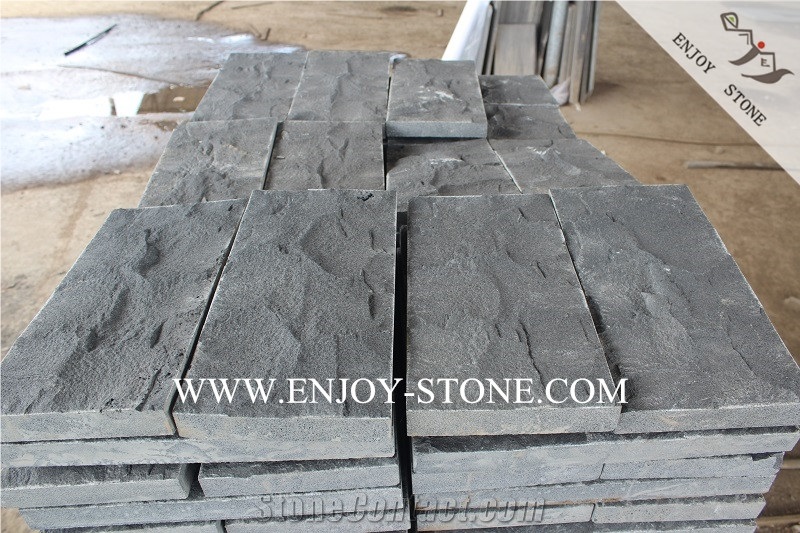 Hainan Black Bluestone with Catpaws/Wall Cladding Stone, Mushroom/Natural Split Surface Hn Basalto