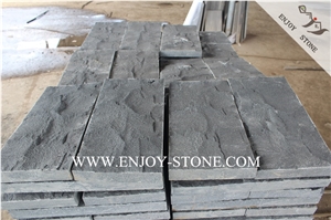 Hainan Black Bluestone with Catpaws/Wall Cladding Stone, Mushroom/Natural Split Surface Hn Basalto