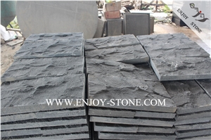 Hainan Black Bluestone with Catpaws/Wall Cladding Stone, Mushroom/Natural Split Surface Hn Basalto