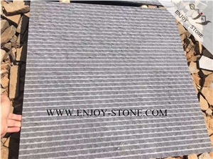 Half-Planed/Grooved and Split Finish Grey Basalto/Basaltina/Basalt/Inca Grey/Andesite Stone Tiles&Slabs,Lava Stone Tiles,Basalt French Pattern