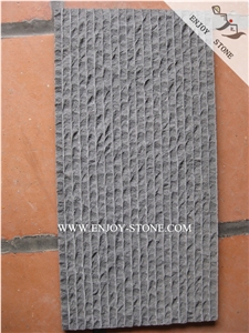 Half Planed Surface Fujian Grey Basalt,Grooved and Natural Split Finish Basaltina Tiles&Slabs,Exterior&Interior Wall Decoration,China Andesite Floor Tiles