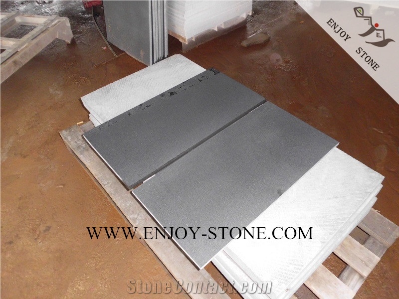 Honed/Filled Finish Dark Bluestone with Cats Paws,Hainan Black Bluestone Wall Tiles,China Andesite Stone Floor Tiles,Hn Black Basalt with Honeycombs,Cut to Sizes