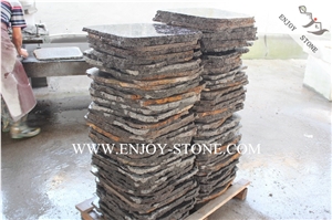 Lava Stone Pavers, Big Holes Volcanic Basalto Cube Stone, Sawn Cut/Machine Cut Surface, Sides Natural Split Outdoor Landscaping Flagstone Pavement