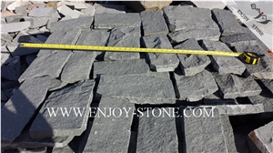 Natural Split Crazy Paver G612 Olive Green,Zhangpu Green, Green Granite, Natural Split Crazy Paver Tiles/Cut to Size/Flooring/Walling/Pavers/Granite
