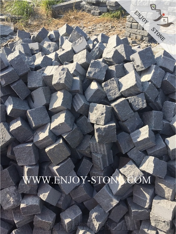 Natural Split Cube/Cobble Stone G654 Sesame Black, Padang Grey, Sesame Grey, Sesame Gray, Sawn,Natural Split Cube/Cobble/Flooring/Walling/Pavers/Granite