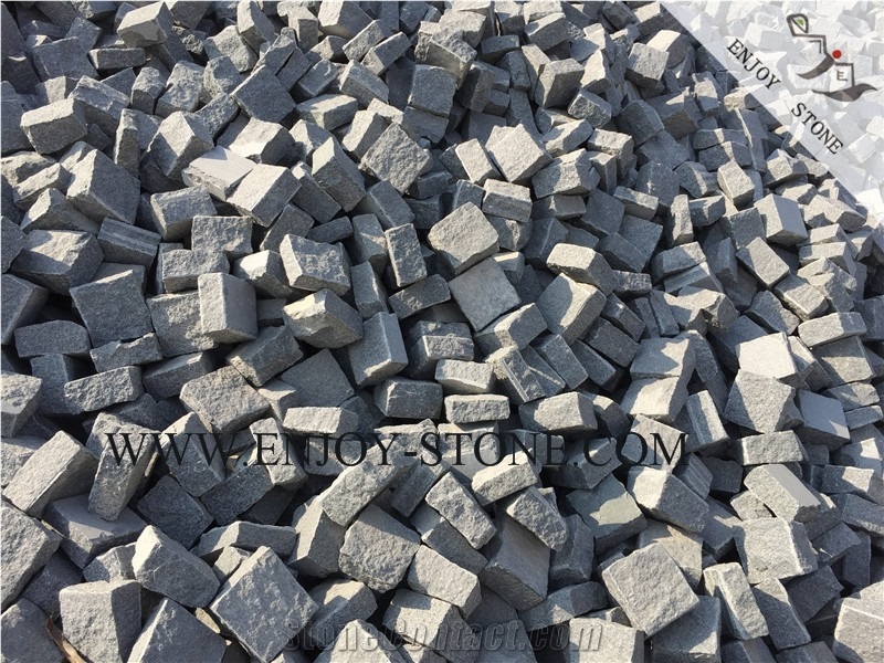 Natural Split Cube/Cobble Stone G654 Sesame Black, Padang Grey, Sesame Grey, Sesame Gray, Sawn,Natural Split Cube/Cobble/Flooring/Walling/Pavers/Granite