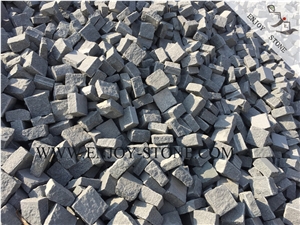 Natural Split Cube/Cobble Stone G654 Sesame Black, Padang Grey, Sesame Grey, Sesame Gray, Sawn,Natural Split Cube/Cobble/Flooring/Walling/Pavers/Granite