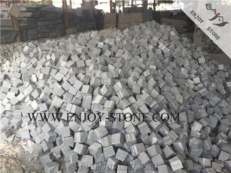 Natural Split Cube/Cobble Stone G654 Sesame Black, Padang Grey, Sesame Grey, Sesame Gray, Sawn,Natural Split Cube/Cobble/Flooring/Walling/Pavers/Granite
