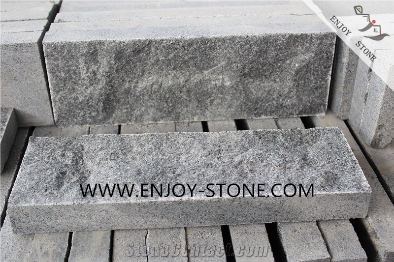 Natural Split Surface/Mushroom Finish Sesame Black Granite G654 Wall Cladding Stone, Pangda Dark Grey Tiles for Wall Covering