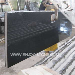 Polished G684 Basalto Cut to Size,Jet Black Basalt Paver Tiles Slab for Walling and Flooring