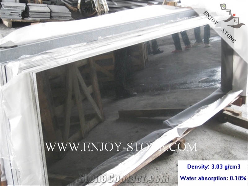 Polished Slabs G684 Fuding Black, Black Basalt, Black Pearl Basalt, Black Basalt, Polished Tile/Cut to Size,Polished Slabs/Flooring/Walling/Pavers