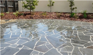 Sawn Crazy Paver Zhangpu Bluestone,Zp Bluestone,Bluestone with Cat Paw,Sawn/Machine Cut Strip/Tiles/Cut to Size/Slabs/Flooring/Walling/Pavers
