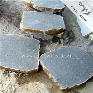Zhangpu Black Basalt,Fujian Andesite Flamed Flagstone,Irregular Paver,Random Wall Flagstone,Flagstone Walkway,Flagstone Paving