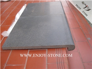 Zhangpu Bluestone Swimming Pool Coping,Honed Basalto with Cat Paws/Honeycombs Pool Deck Drain,Bullnose Rebated Pool Terraces