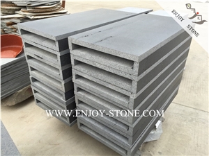 Zhangpu Bluestone Swimming Pool Coping,Honed Rebated Square Edge Coping Tiles,Grey Basalto with Cat Paws/Honeycombs Pool Terraces
