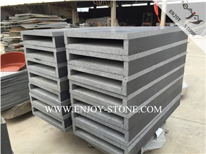 Zhangpu Bluestone Swimming Pool Coping,Honed Rebated Square Edge Coping Tiles,Grey Basalto with Cat Paws/Honeycombs Pool Terraces