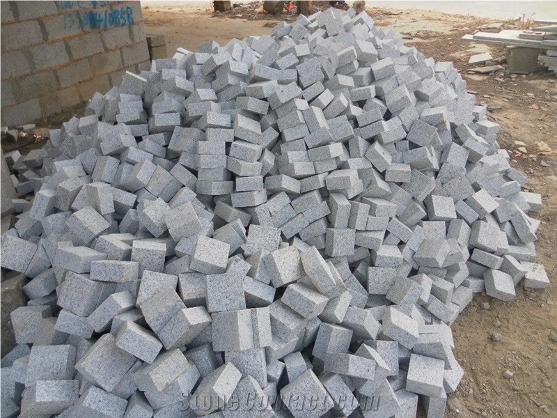 G603 Granite Cobbles, Grey Granite Cube Stone,Paver, Floor Covering , Cobble Stone, Garden Pavements, Cube Stone, Driverway Paving Stone