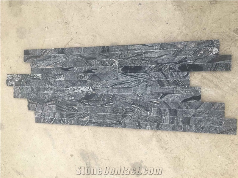 Zebra Marble Wall Cladding, Black Marble Cultured Stone,Ledge