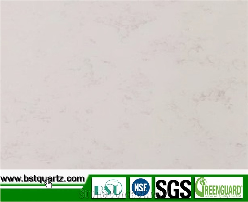 Quartz Stone Countertop Bianco Carrara White with Straight Edge Finishing