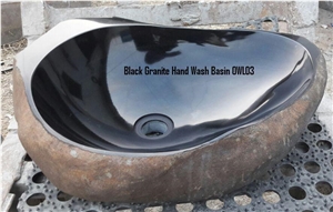 India Absolute Black Granite Sink,Granite Wash Basin Round Shaf,Granite Wash Bowl,Granite Vessel Sink