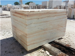 Aurora Gold Rosa Marble Blocks, White Marble with Pink Veins Blocks