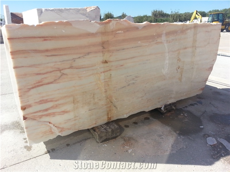 Aurora Gold Rosa Marble Blocks, White Marble with Pink Veins Blocks