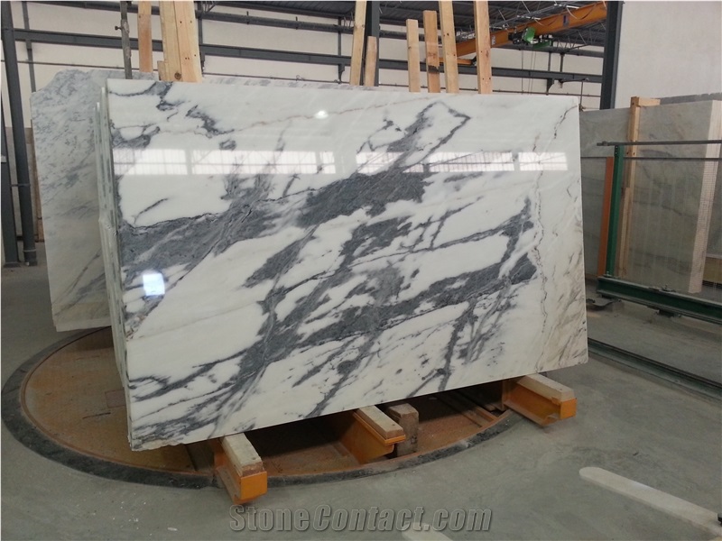 Calacatta Nero, White Marble with Black Veins Portugal Slabs & Tiles