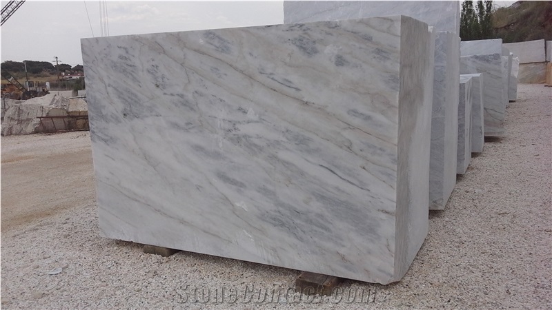 Carradinha Marble Blocks, Estremoz White with Grey Veins Block