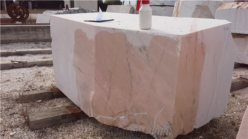 Pink Marble Blocks with Black Veins