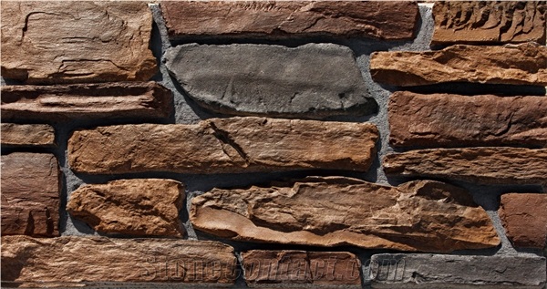 Brown Art Series Cement Artificial Stone Wall Panels