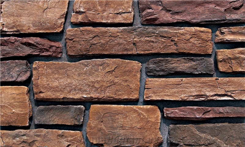 Brown Art Series Cement Artificial Stone Wall Panels