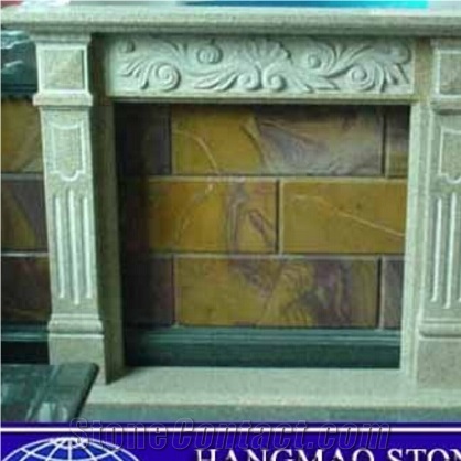 Modern Marble Indoor Corner Fireplace