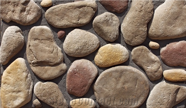 Pebble Stone Artificial Cement Cultured Stone Wall Decor