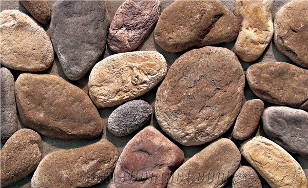 Pebble Stone Artificial Cement Cultured Stone Wall Decor