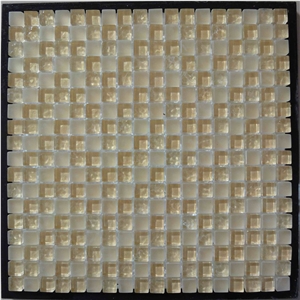 Beige Glass Mosaic, Resin and Ceramic Wall and Floor Mosaic -For Luxury Hotel Commercial Project Use