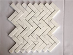 Calacatta Marble Mosaic,Wall Mosaic/ Floor Mosaic/ Polished Mosaic Split/Mosaic Pattern / Manmade Stone Mosaic Pattern /Thin Laminated Mosaic