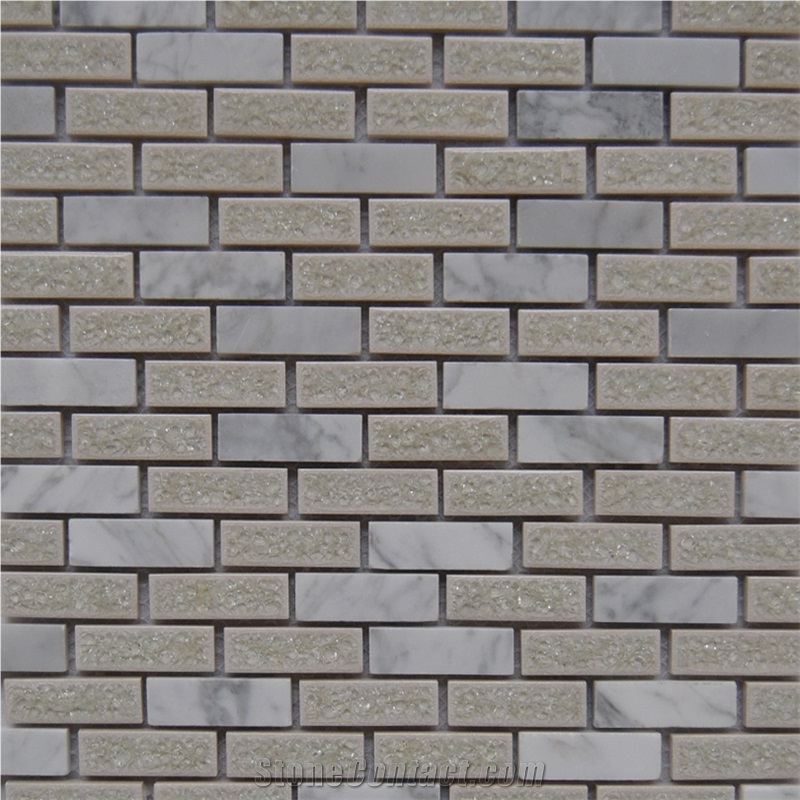 Carrara White Natural Stone Mosaic Pattern Tile and Laminated Ceramic Wall and Floor Tiles -Owned Factory
