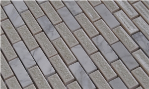 Carrara White Natural Stone Mosaic Pattern Tile and Laminated Ceramic Wall and Floor Tiles -Owned Factory