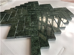 India Natural Polished Marble Stone -Dark Green Floor and Wall Mosaic Tiles Pattern Produced in China -High Quality and Owned Factory
